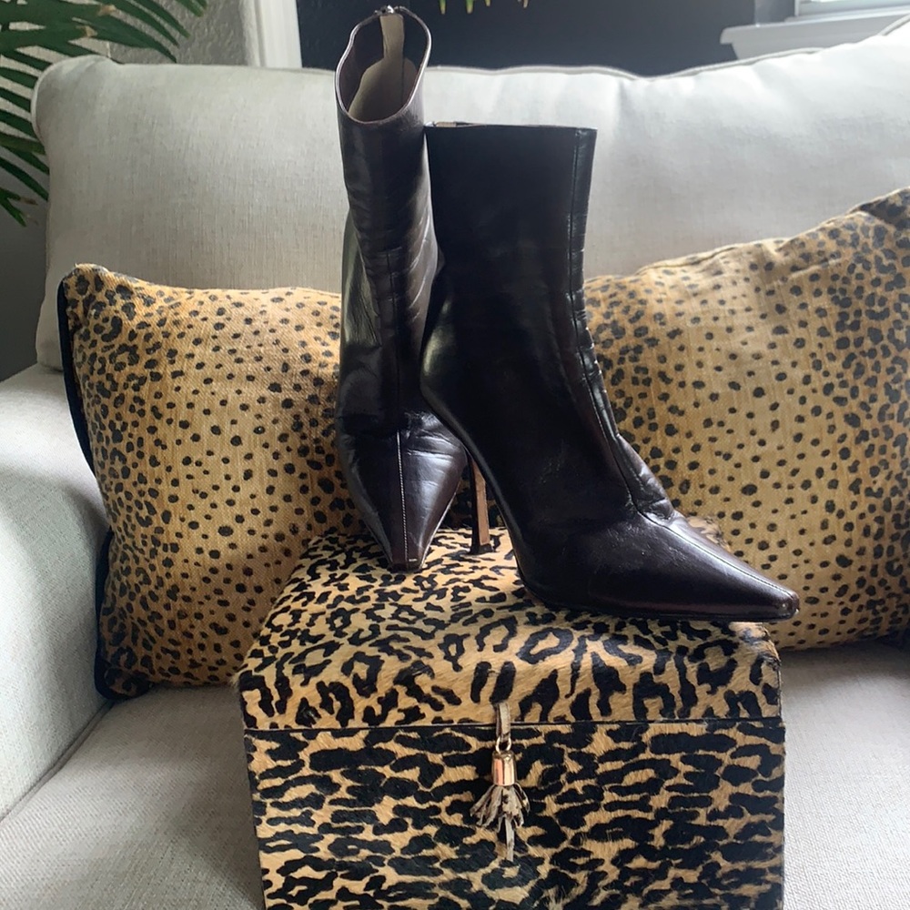 Jimmy Choo dark brown ankle boots